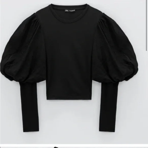ZARA puff sleeve top - Picture 3 of 4